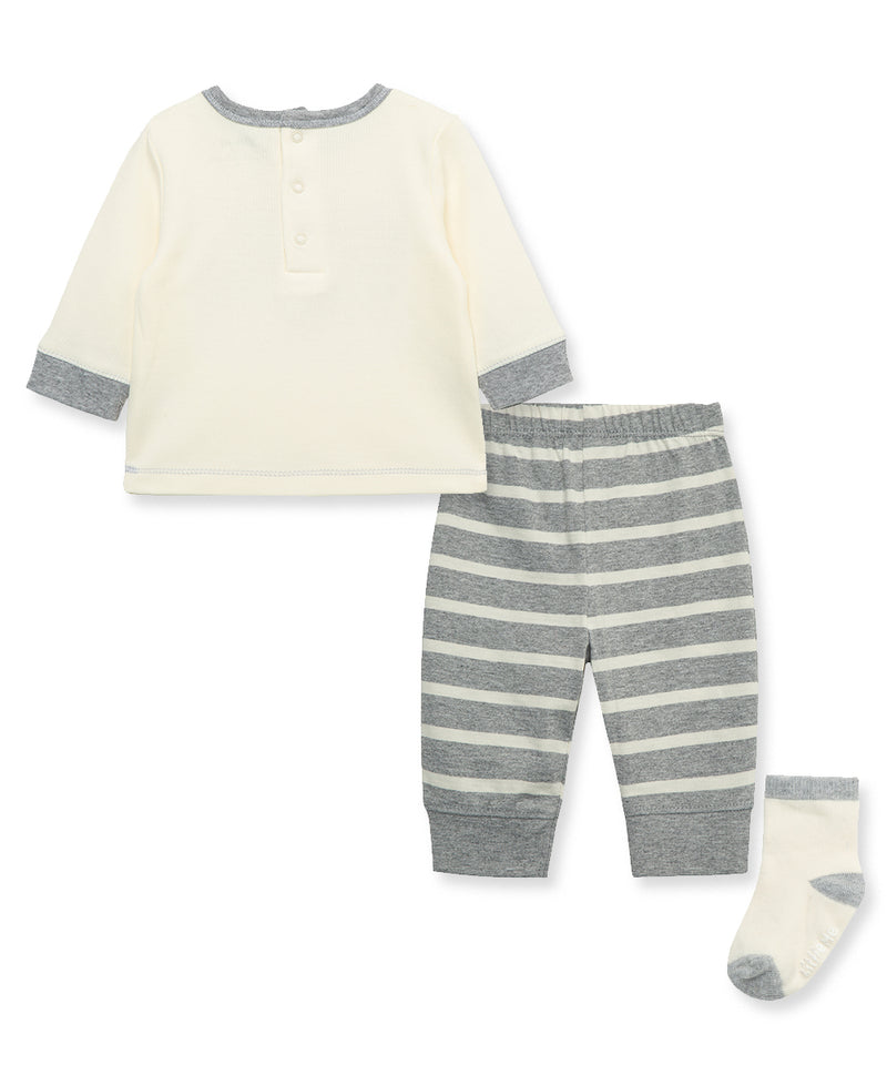 Canoe Jersey Knit Infant Jogger Set & Sock - Little Me