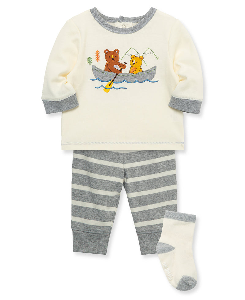 Canoe Jersey Knit Infant Jogger Set & Sock - Little Me