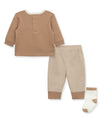 Tiger Rib Knit Jogger Set & Sock - Little Me