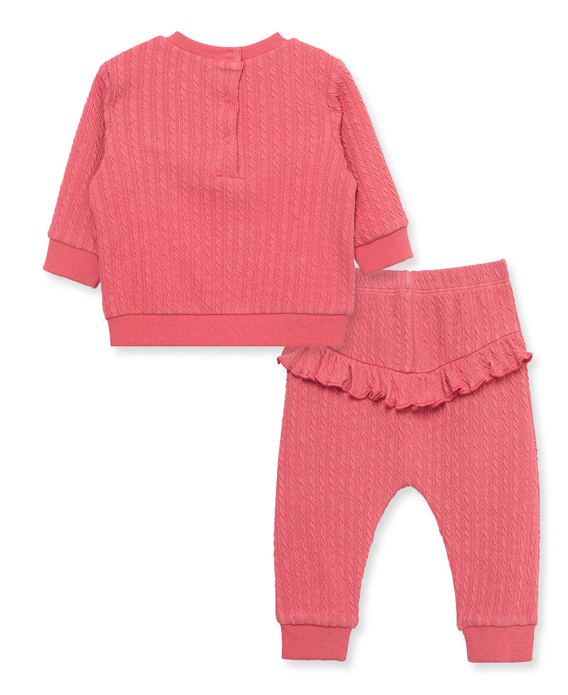 Berry Cable Knit Pant Set - Little Me