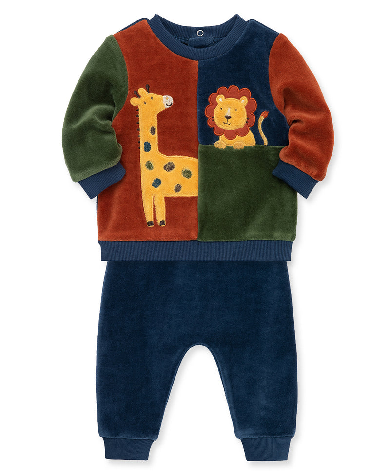 Safari Velour Pant Set - Little Me