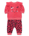 Leopard Kitty Velour Pant Set - Little Me
