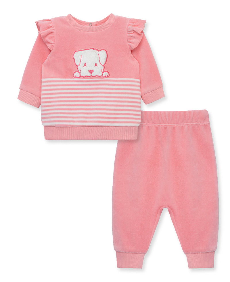 Cute Puppy Velour Pant Set - Little Me