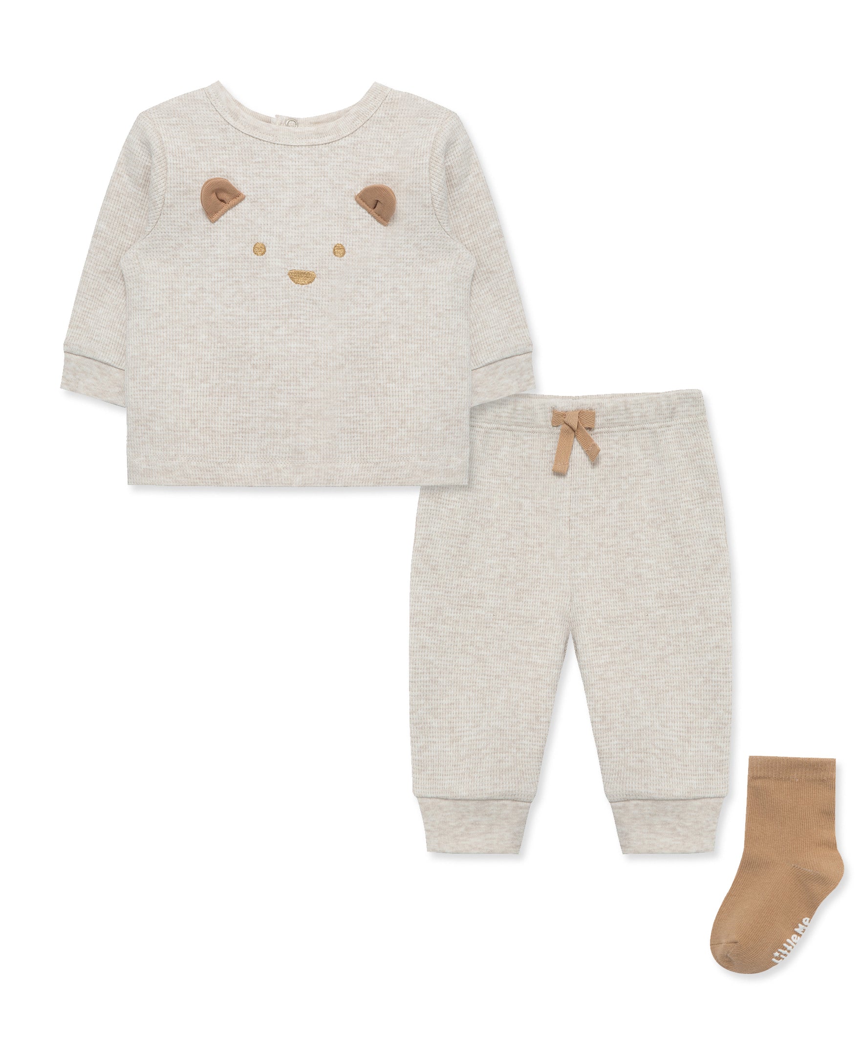 Oatmeal Bear Jogger Set - Little Me