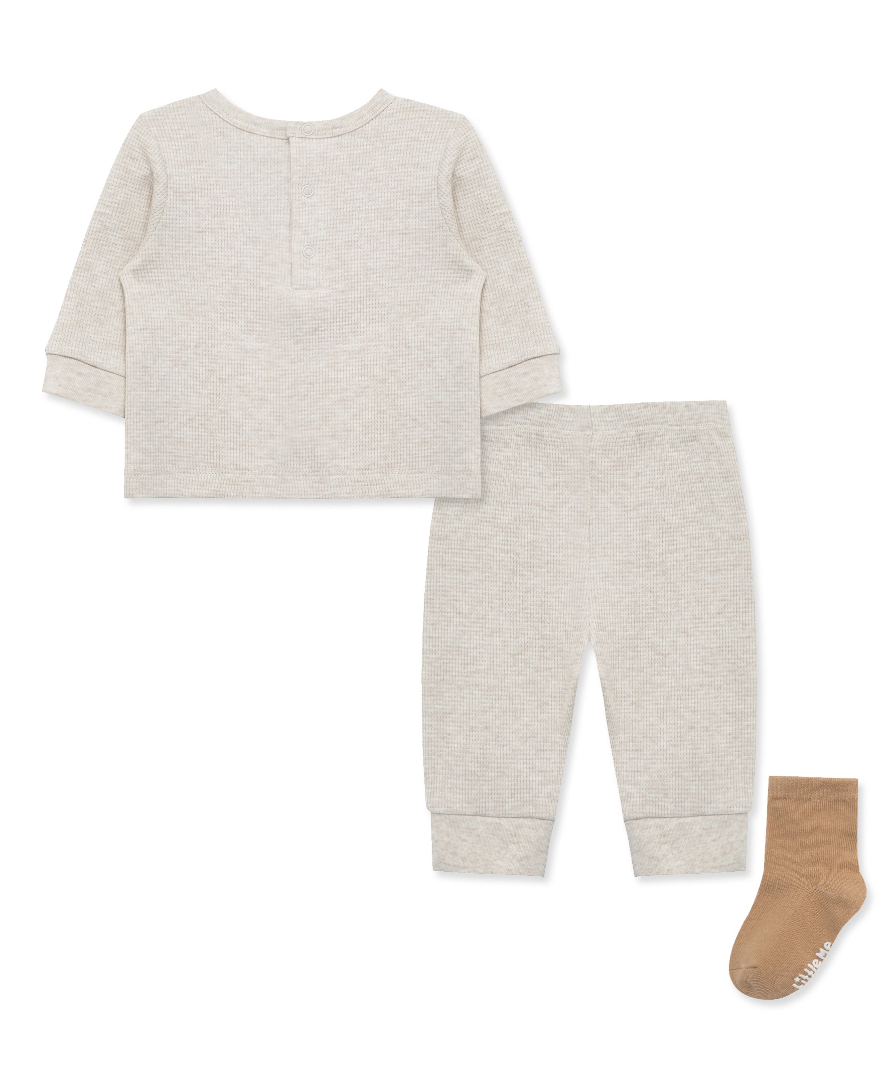 Oatmeal Bear Jogger Set - Little Me