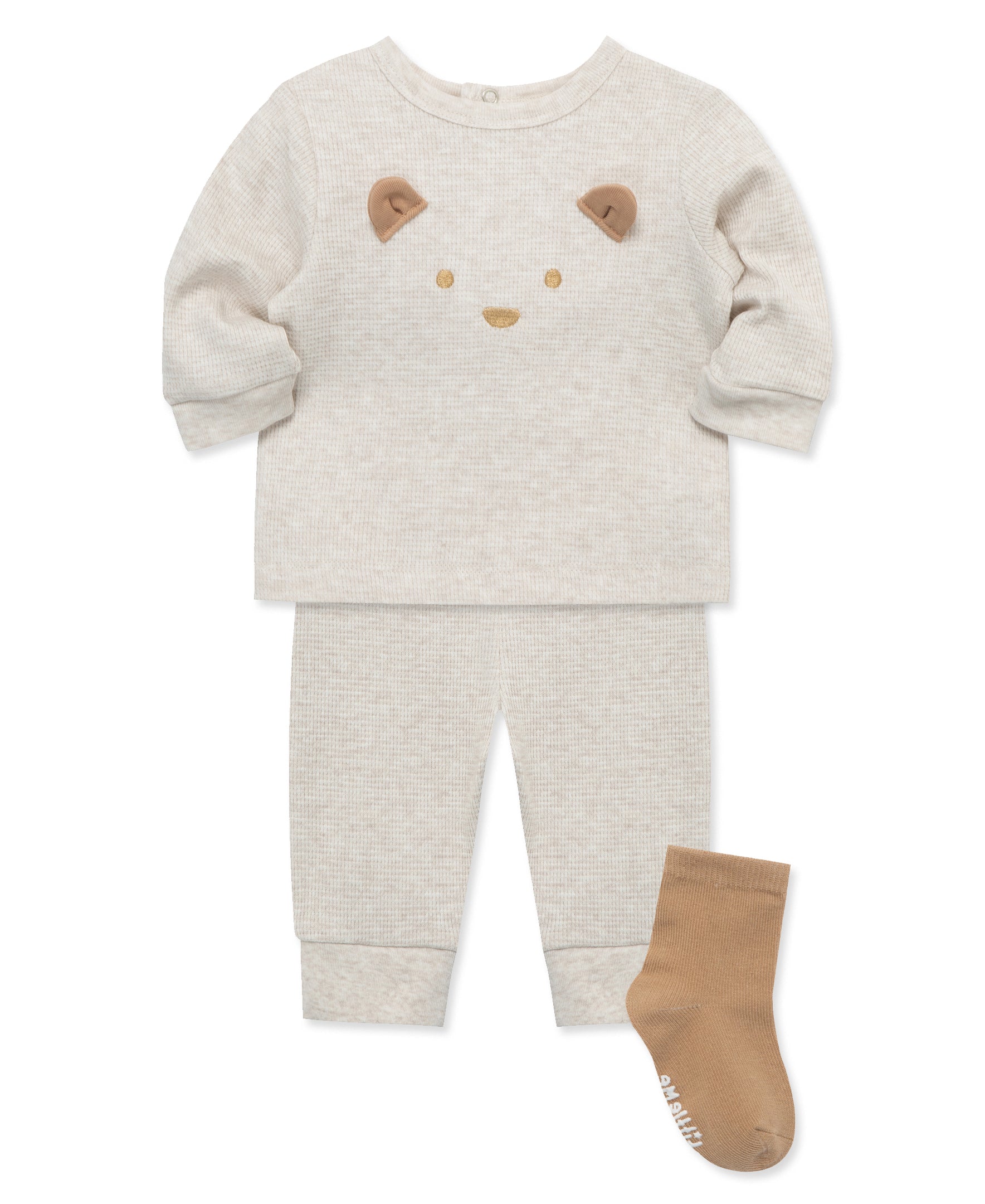 Oatmeal Bear Jogger Set - Little Me