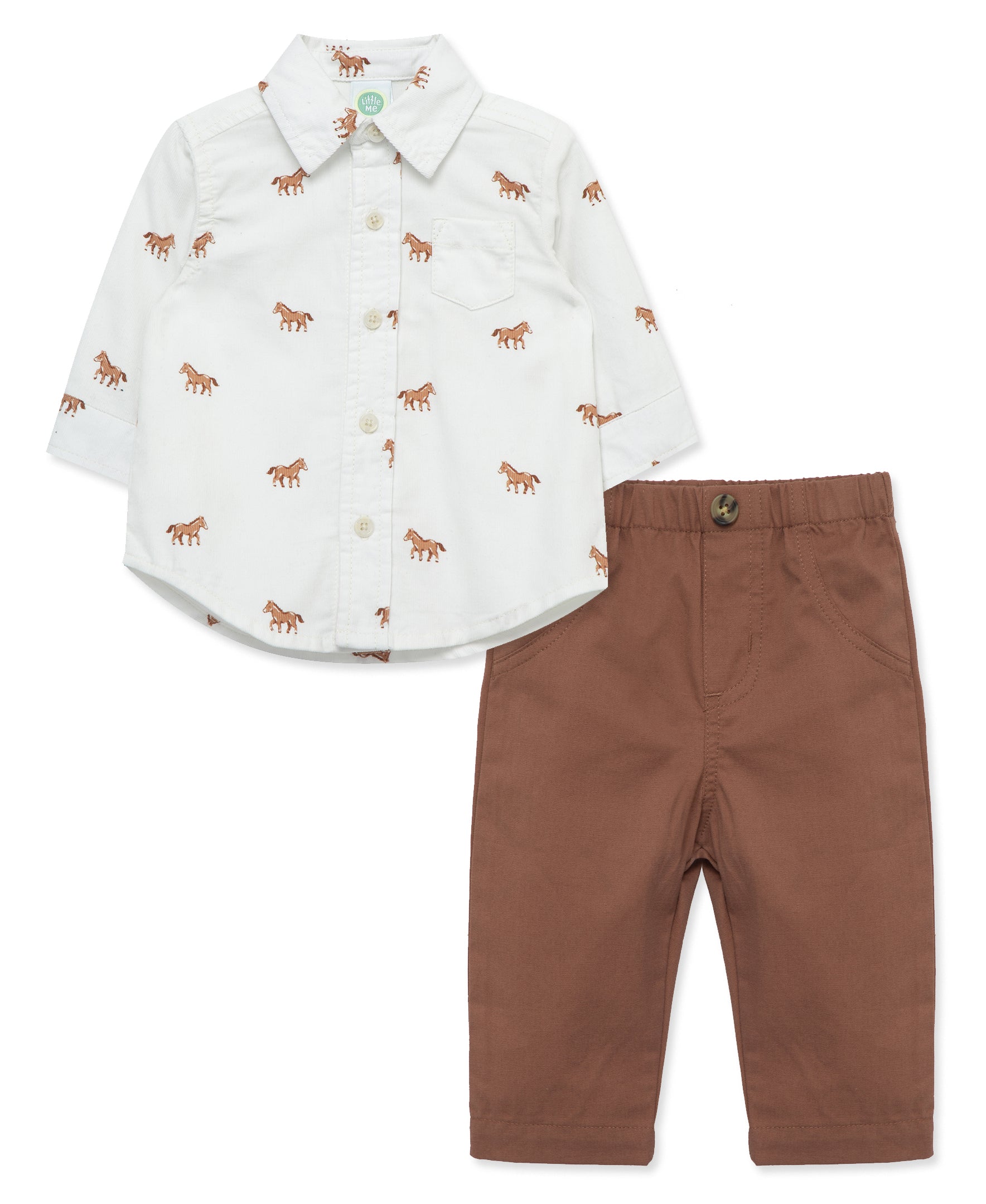 Horses Woven Pant Set - Little Me