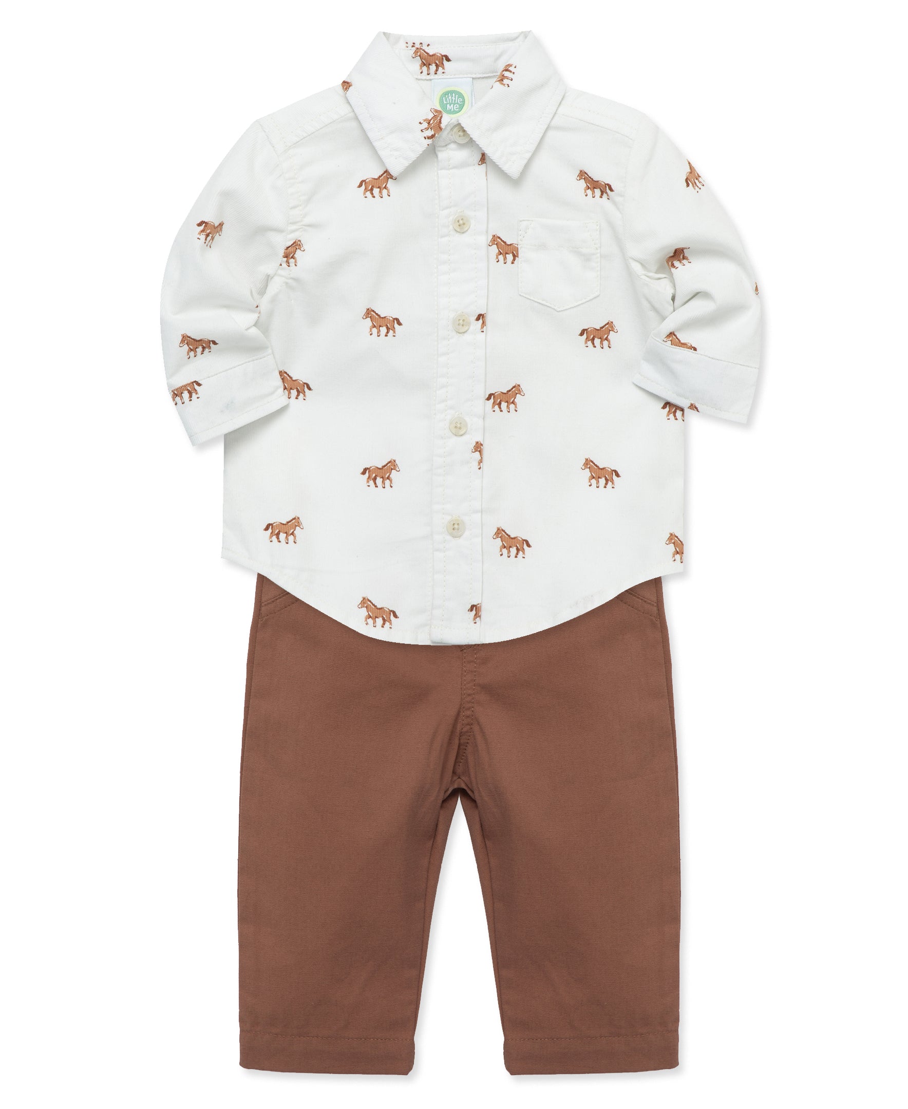 Horses Woven Pant Set - Little Me