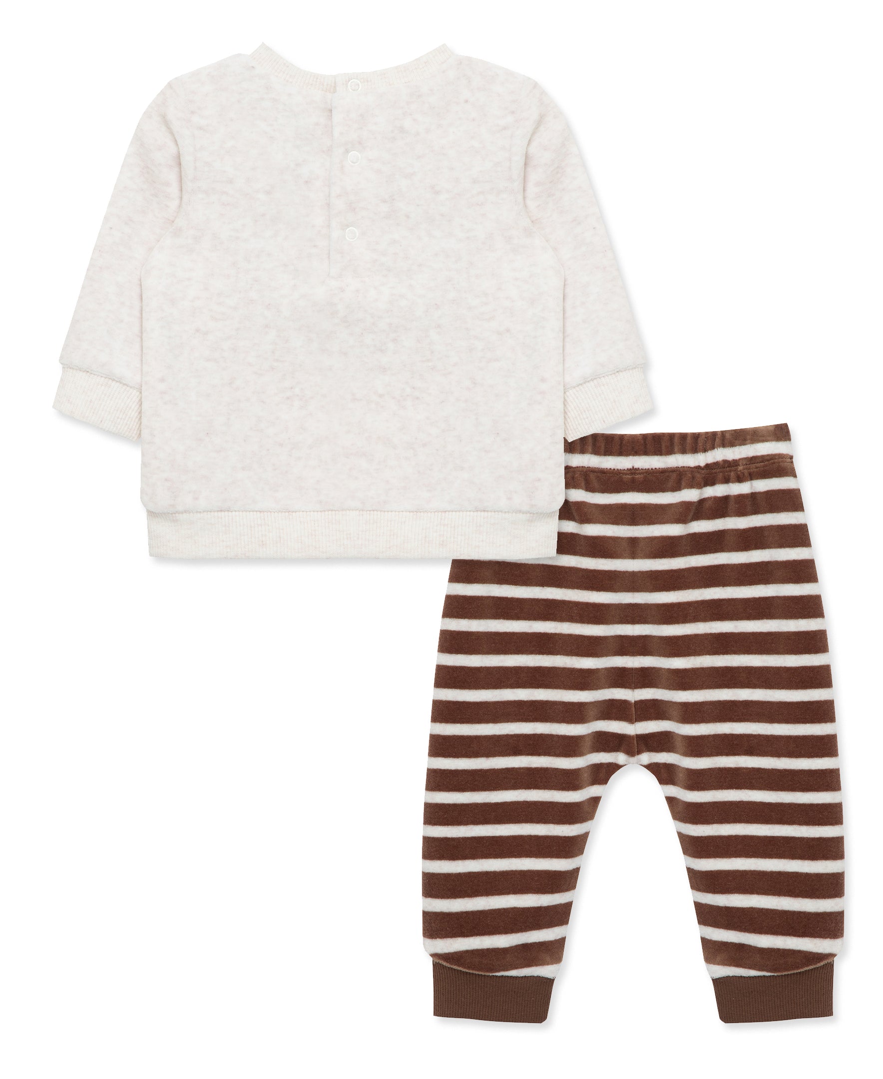 Lion Stripe Velour Pant Set - Little Me