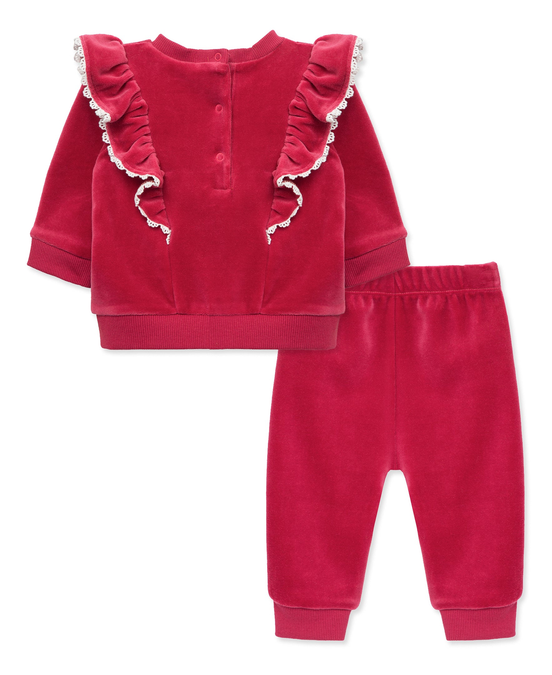 Floral Garland Velour Pant Set - Little Me