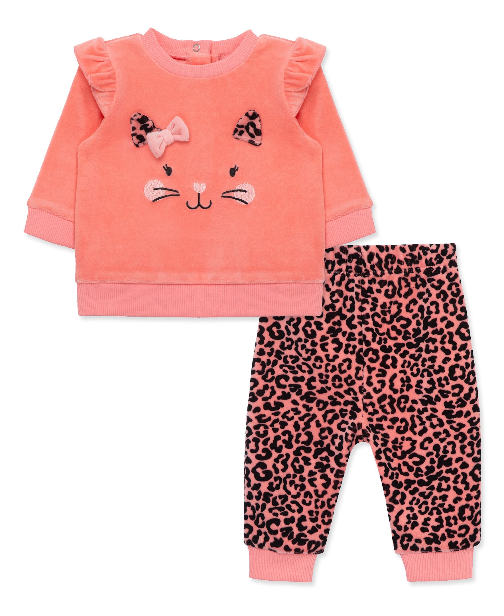 Leopard Velour Pant Set - Little Me