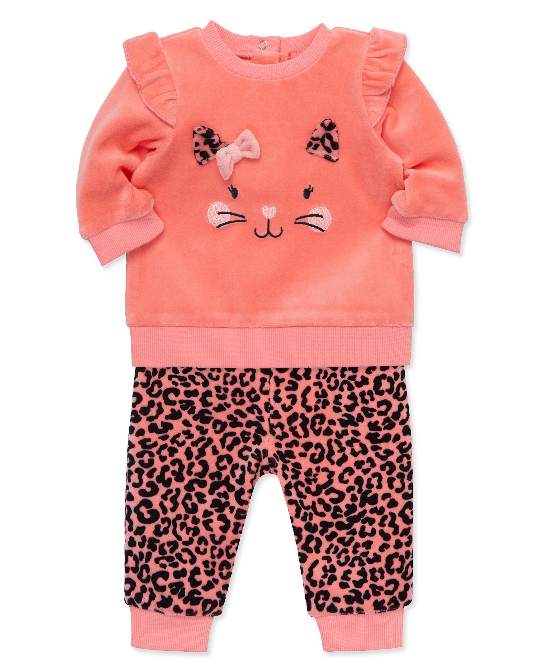 Leopard Velour Pant Set - Little Me