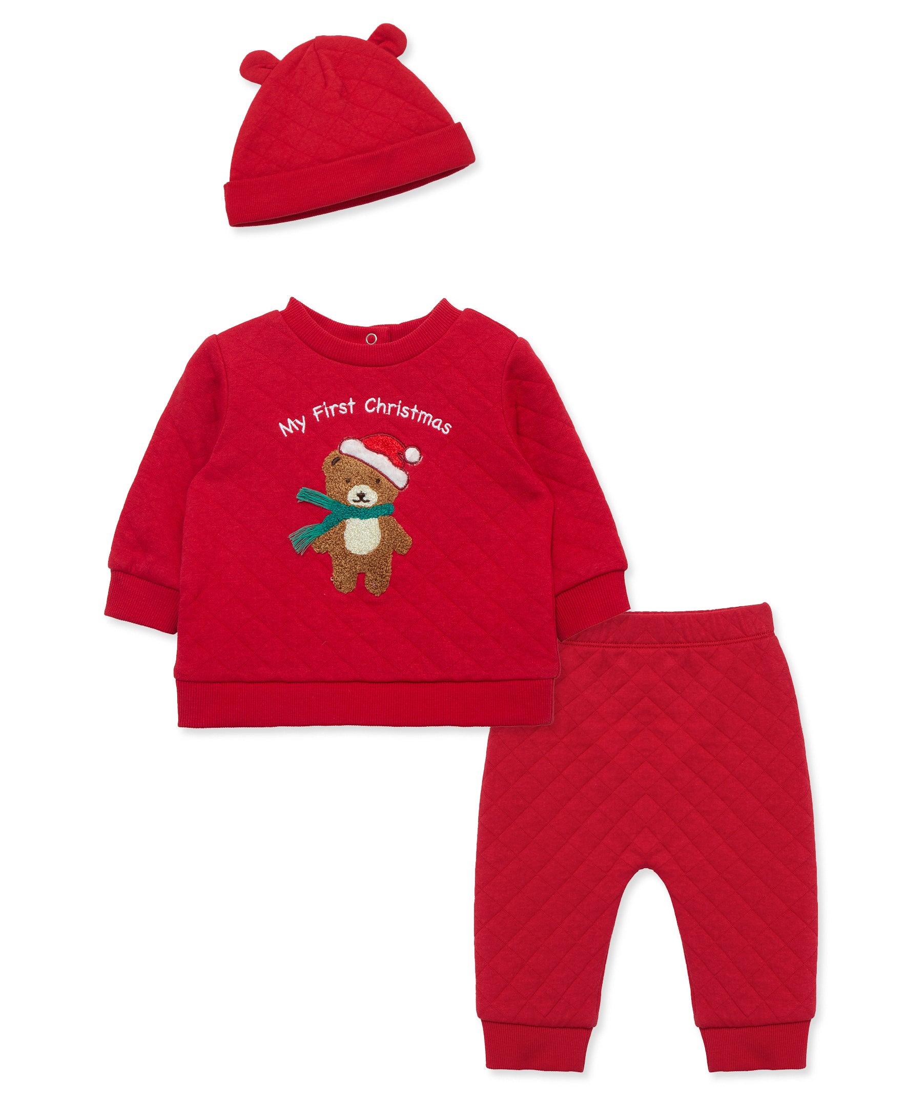 Holiday Bear Quilted Jogger Set - Little Me