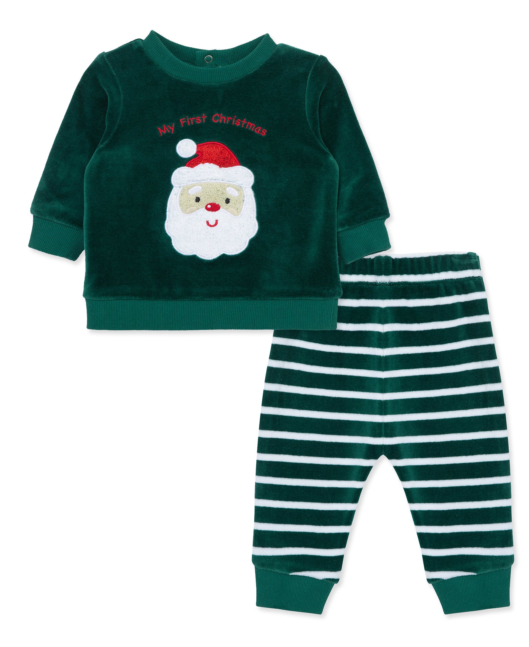 Santa Velour Pant Set - Little Me