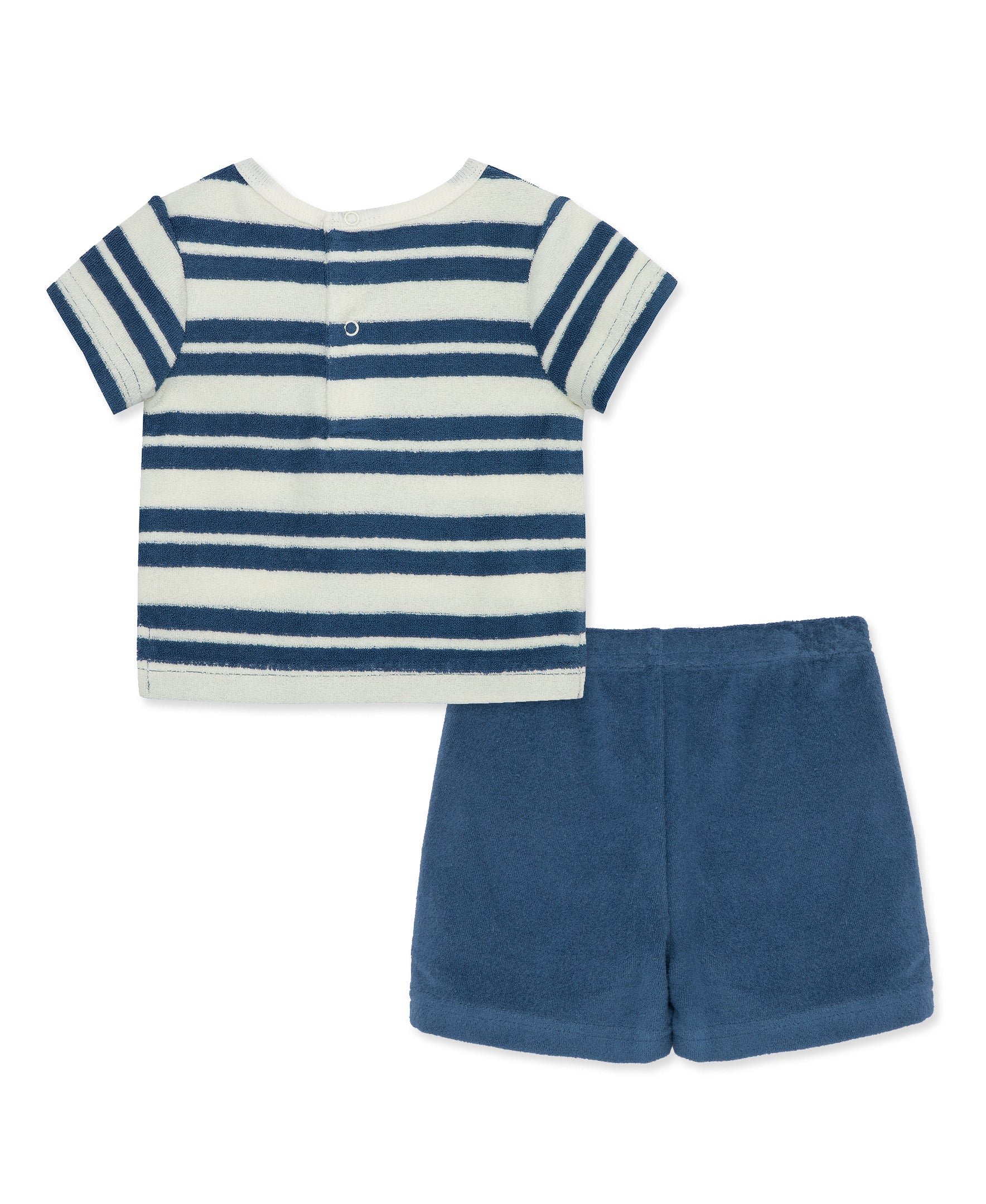 Navy Striped Terry Short Set - Little Me