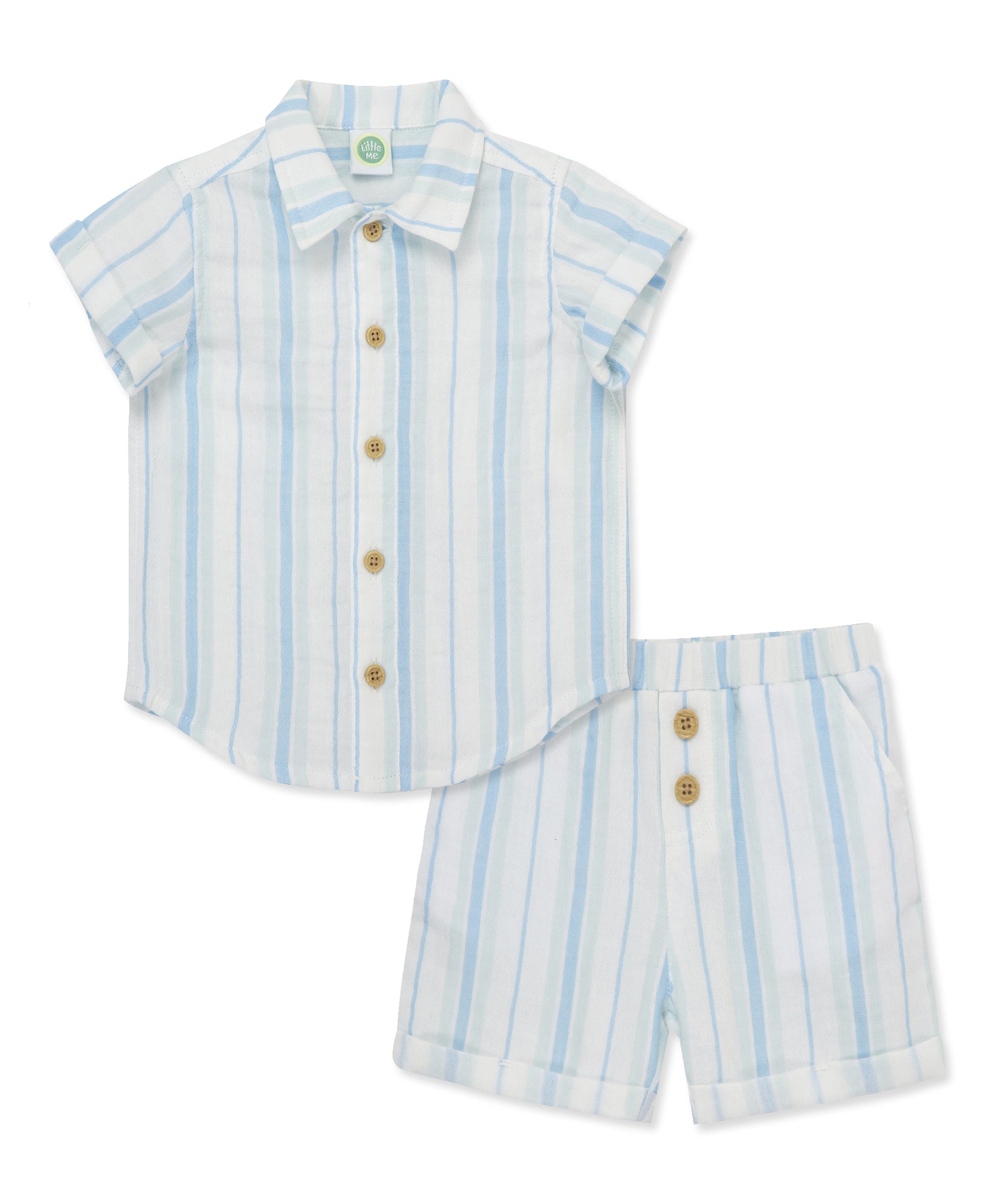 Striped Gauze Short Set - Little Me