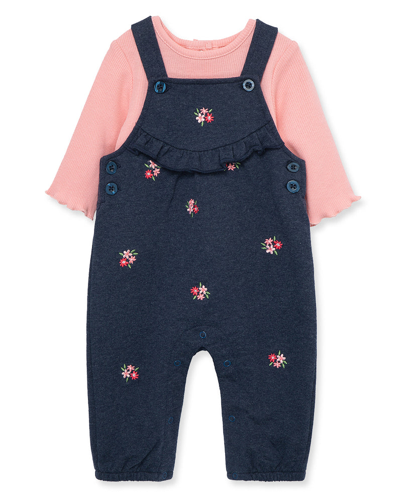 Floral Schiffli Cotton Overall Set - Little Me