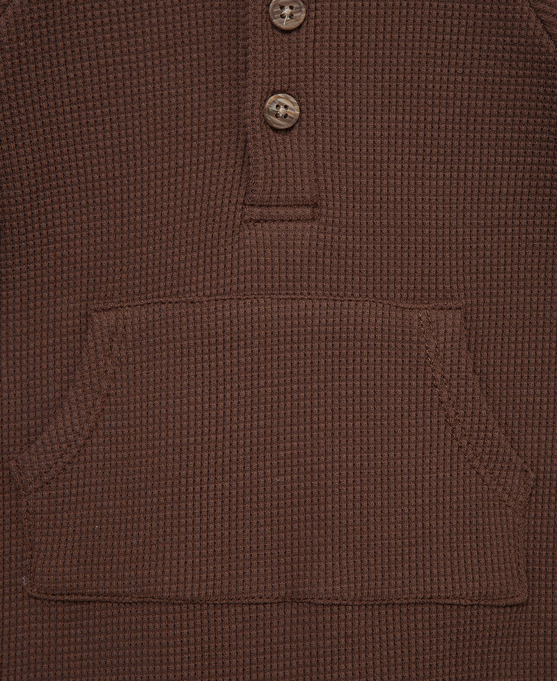 Chestnut Waffle Knit Coverall & Hat - Little Me