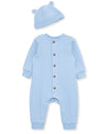 Blue Cable Knit Coverall & Hat - Little Me