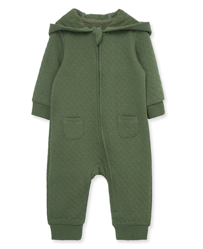 Green Diamond Double Knit Quilt Coverall - Little Me
