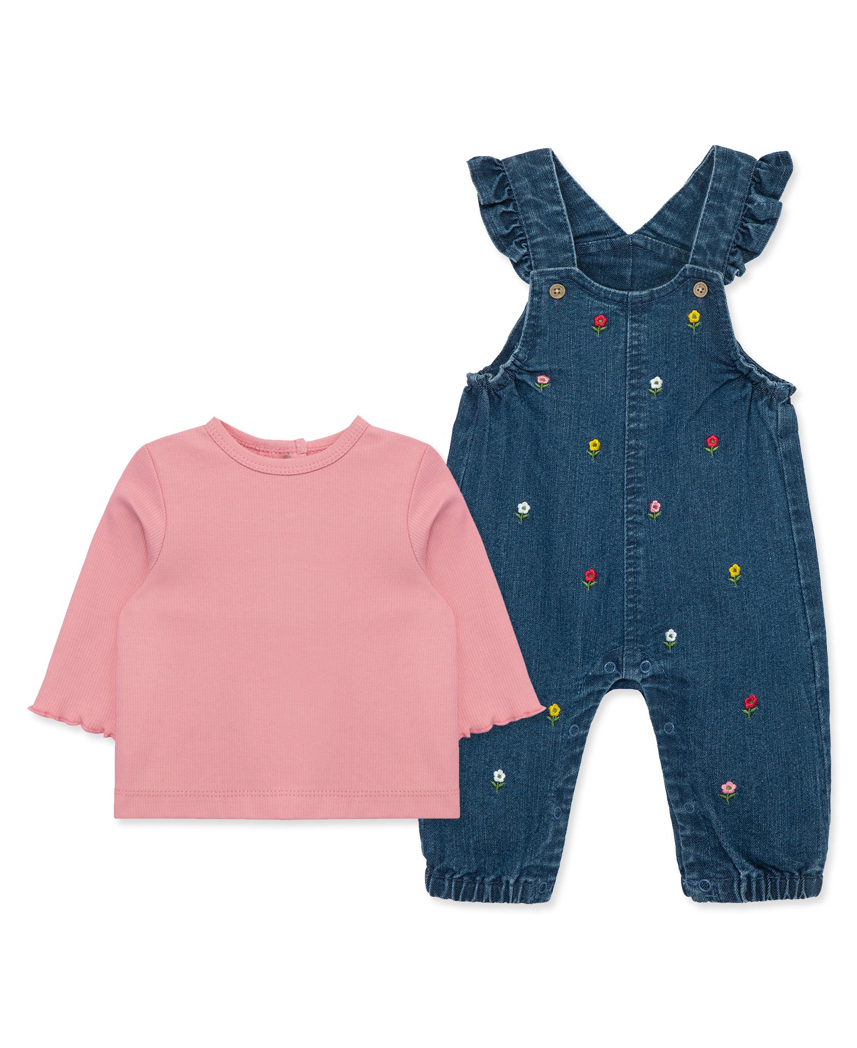 Flowers Woven Overall Set (12M-24M) - Little Me