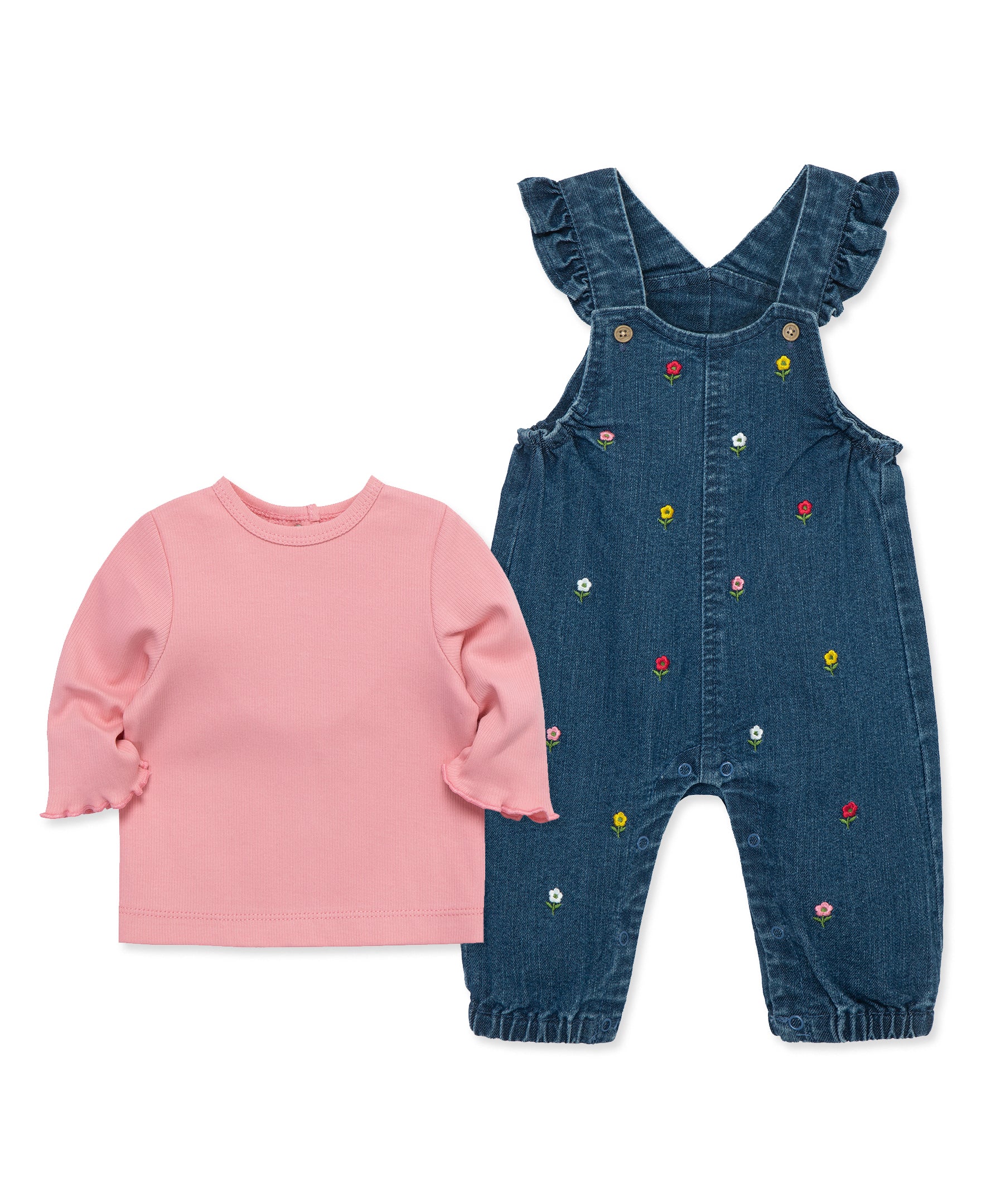 Flowers Woven Overall Set (12M-24M) - Little Me