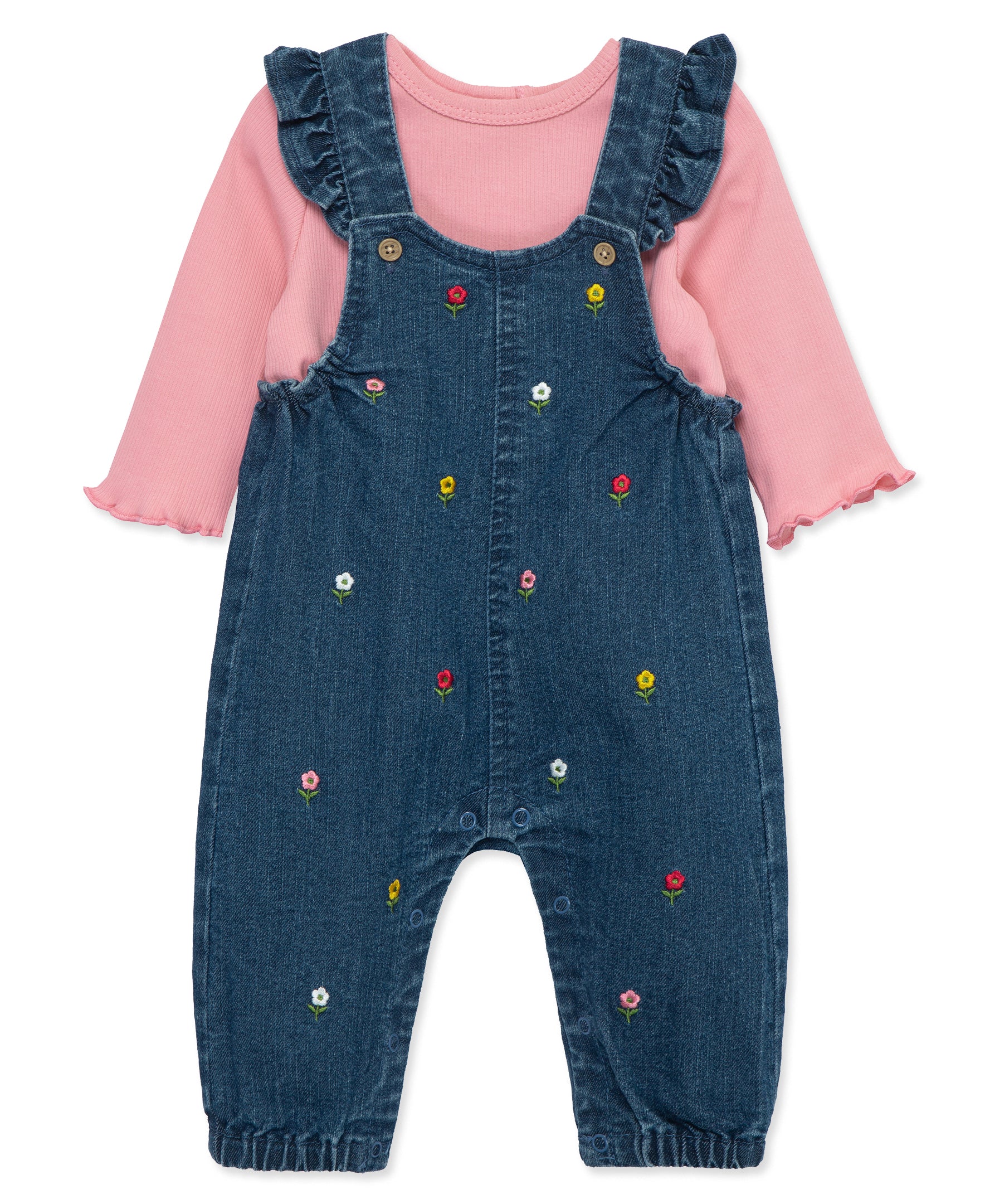 Flowers Woven Overall Set (12M-24M) - Little Me