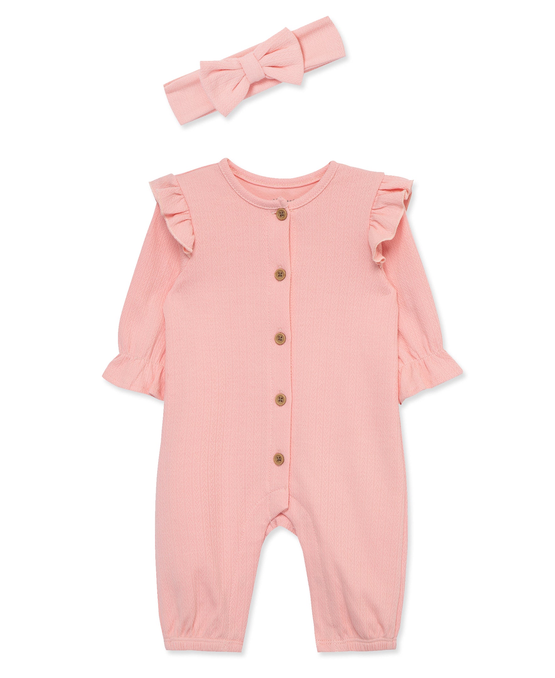 Pink Pointelle Jumpsuit Set - Little Me