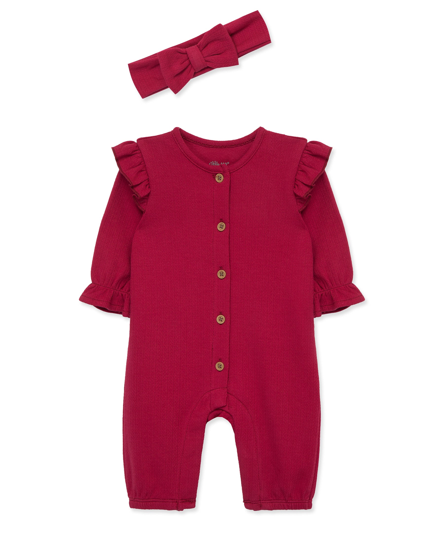 Red Pointelle Jumpsuit Set - Little Me