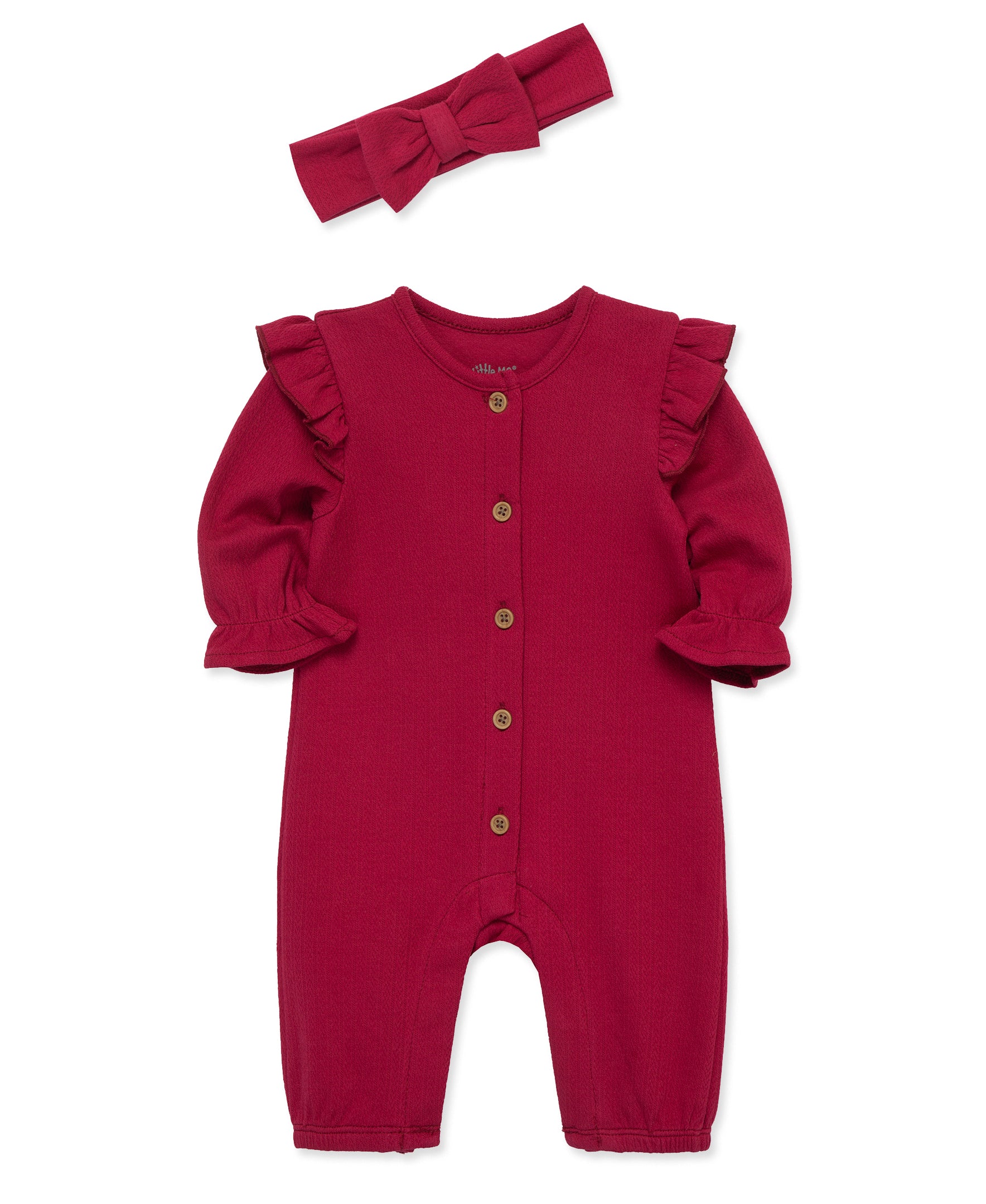 Red Pointelle Jumpsuit Set - Little Me