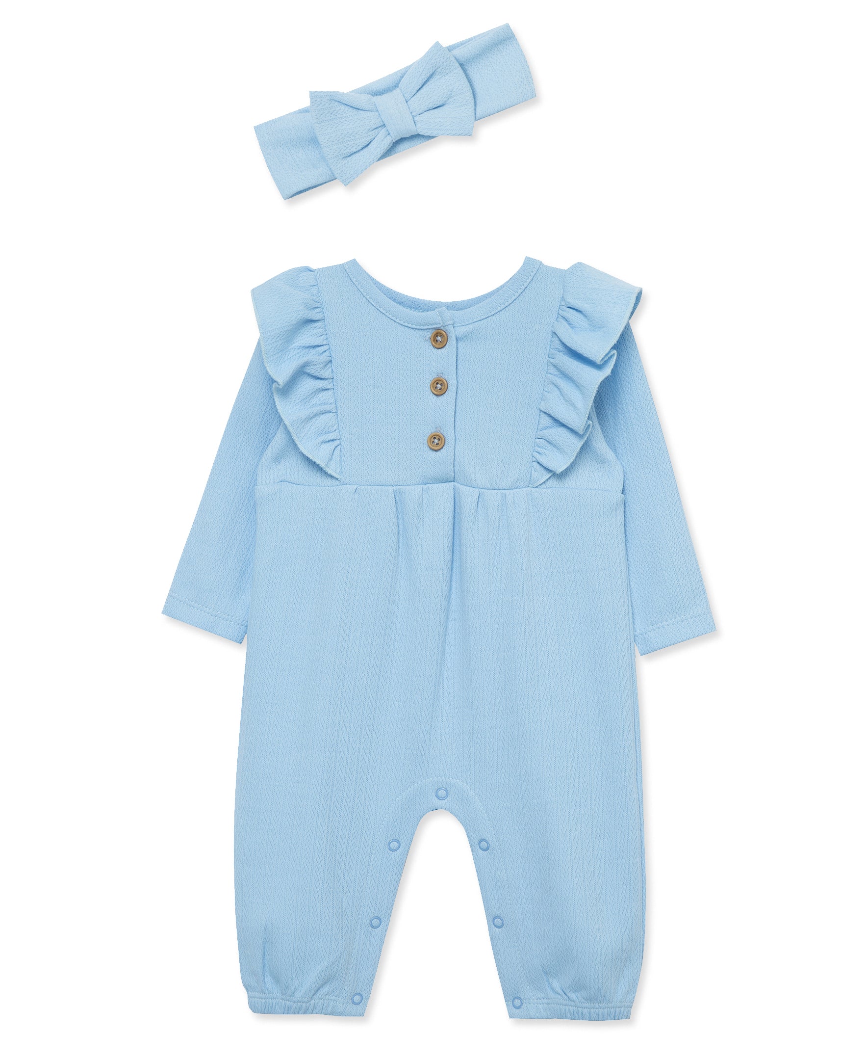 Blue Pointelle Jumpsuit Set - Little Me