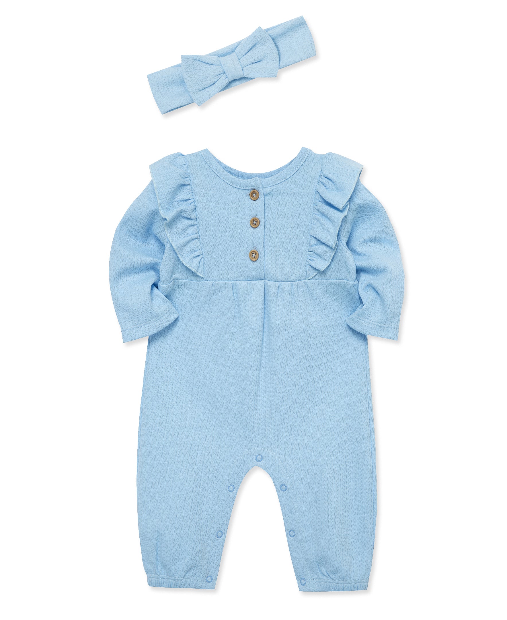 Blue Pointelle Jumpsuit Set - Little Me