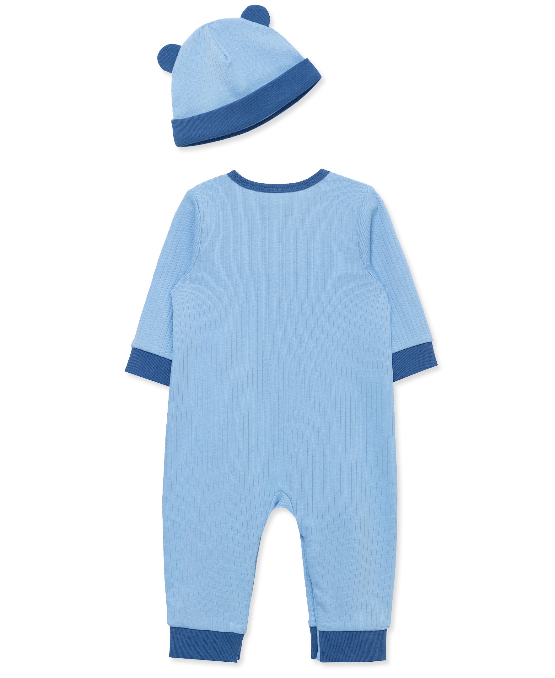 Blue Ribbed Coverall Set - Little Me