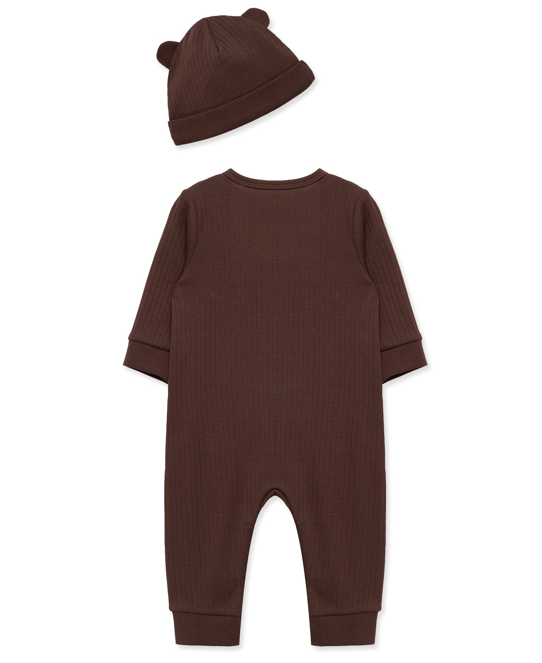 Chestnut Ribbed Coverall Set - Little Me