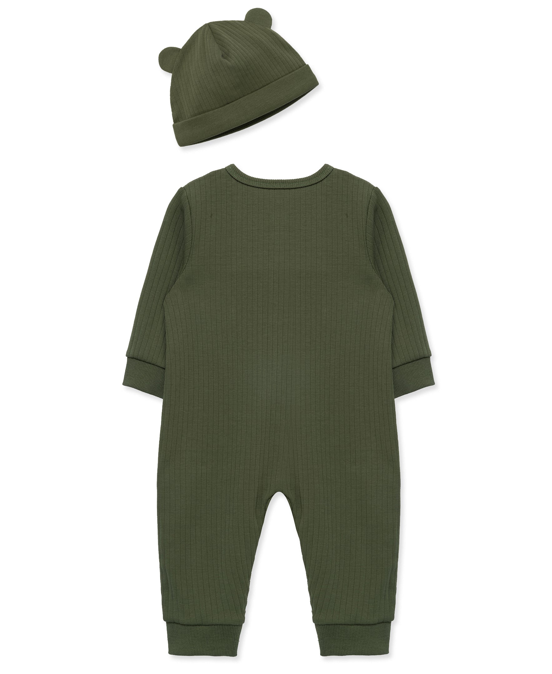 Olive Ribbed Coverall Set - Little Me