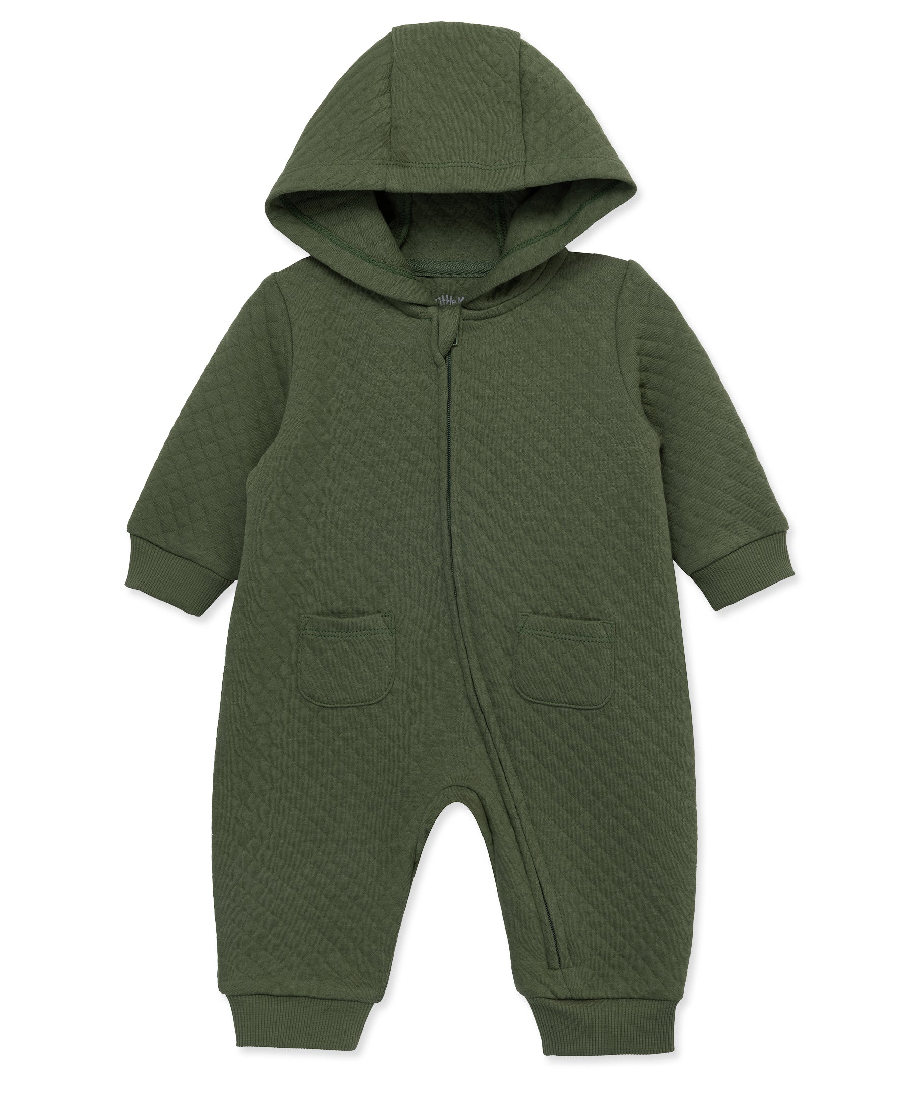 Olive Quilt Hooded Coverall - Little Me