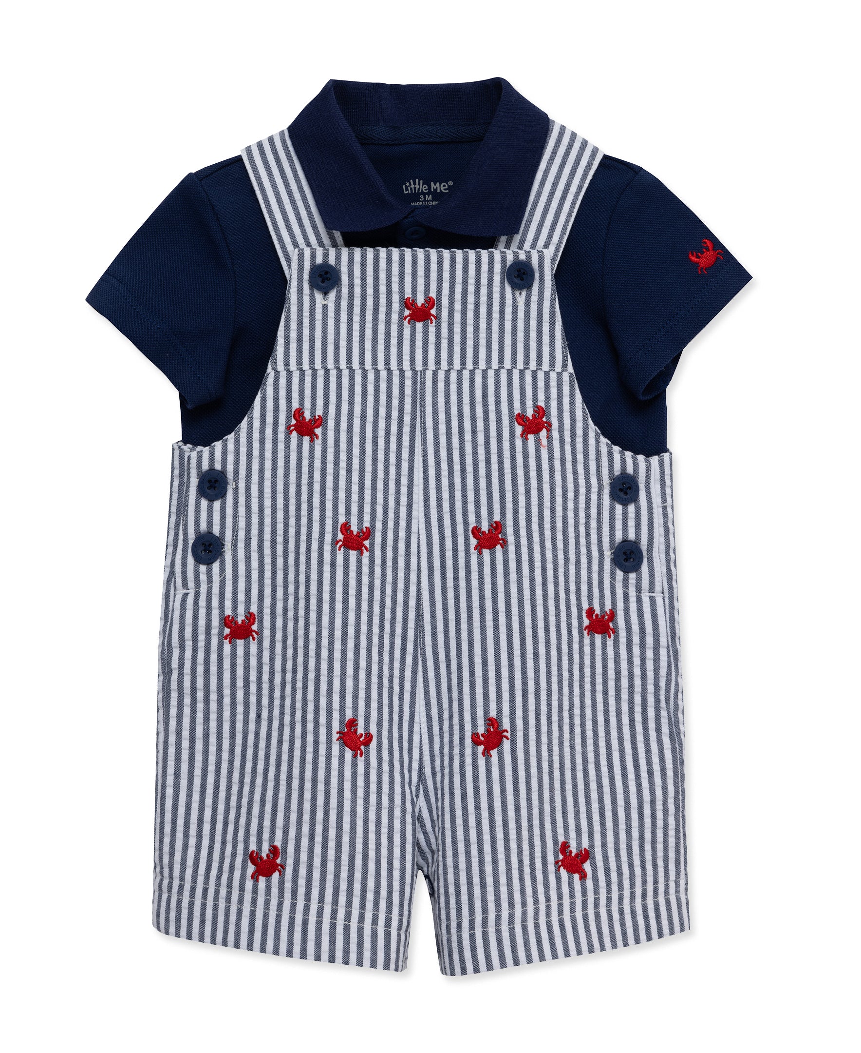 Crab Woven Shortall Set (12M-24M) - Little Me