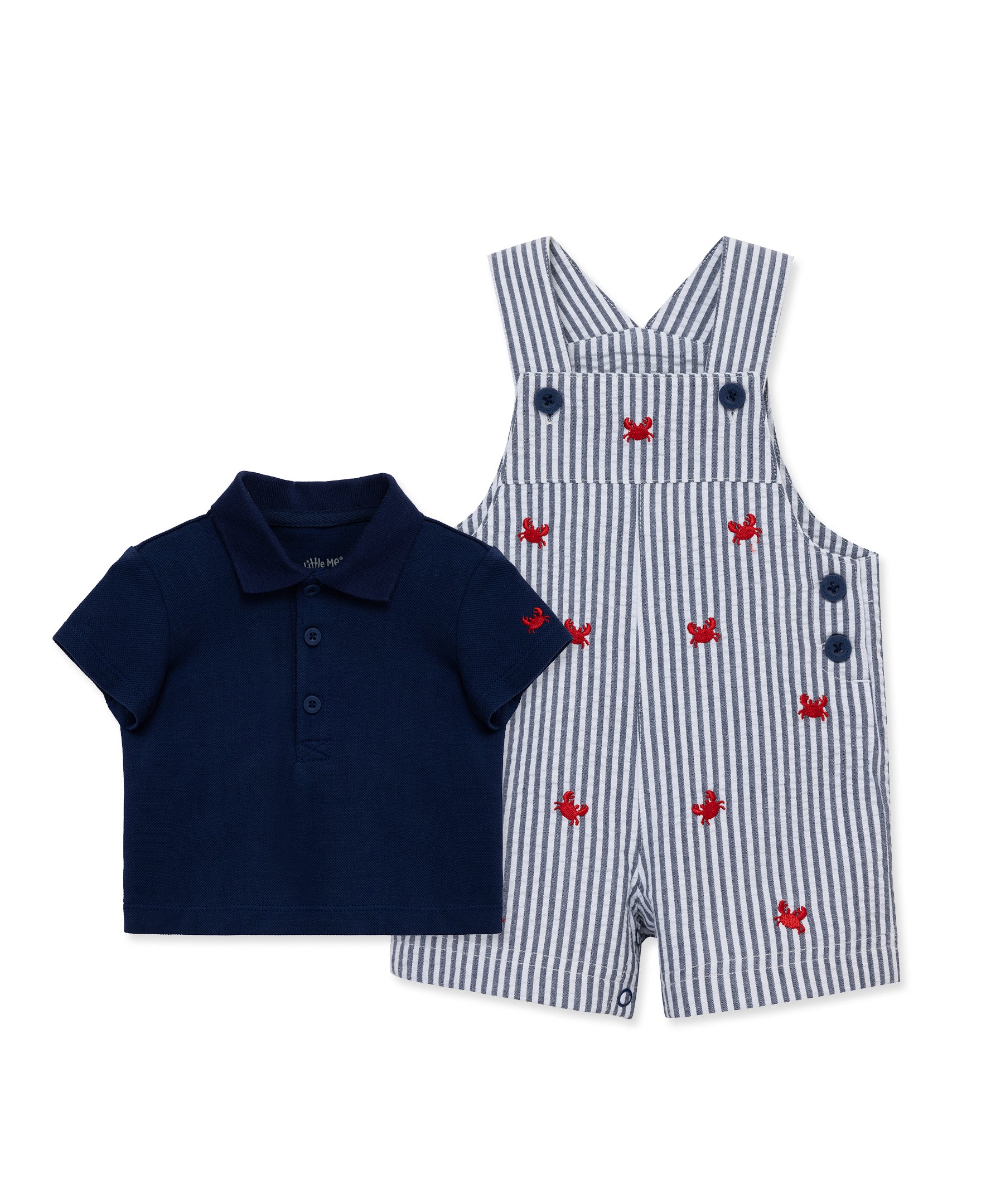 Crab Woven Shortall Set (3M-12M) - Little Me