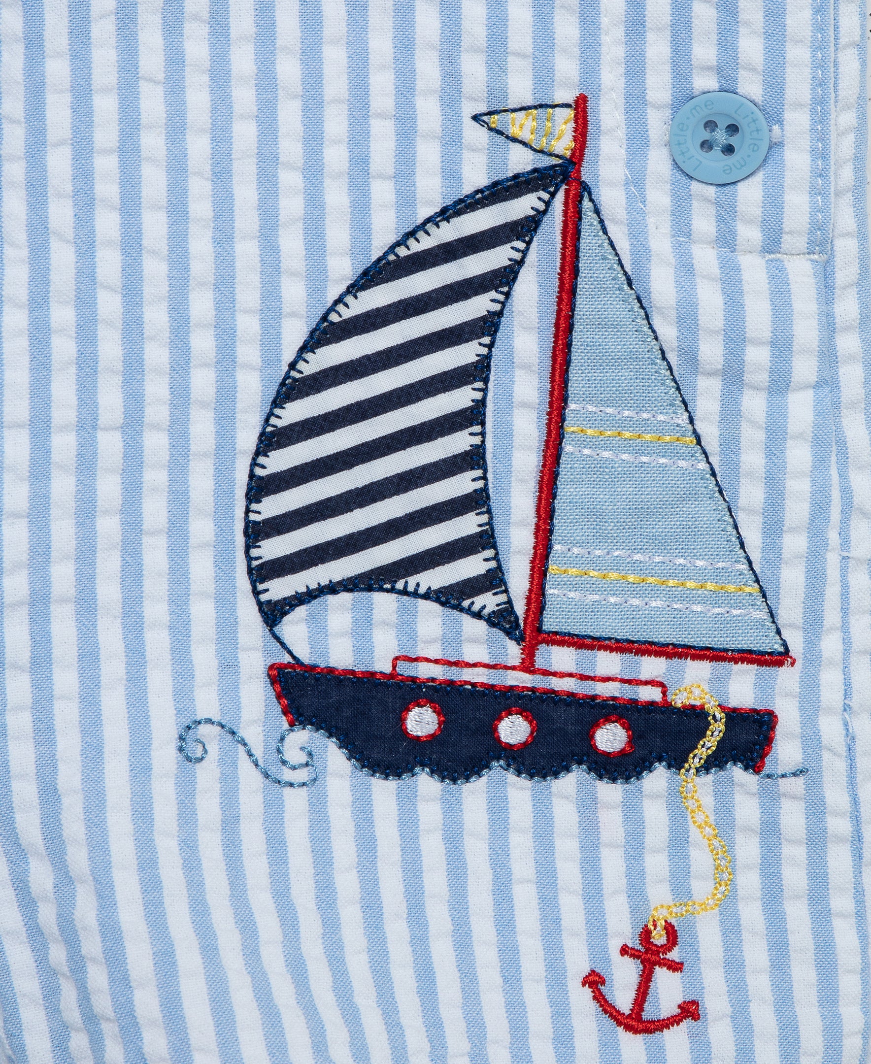 Sailboat Woven Shortall Set (12M-24M) - Little Me