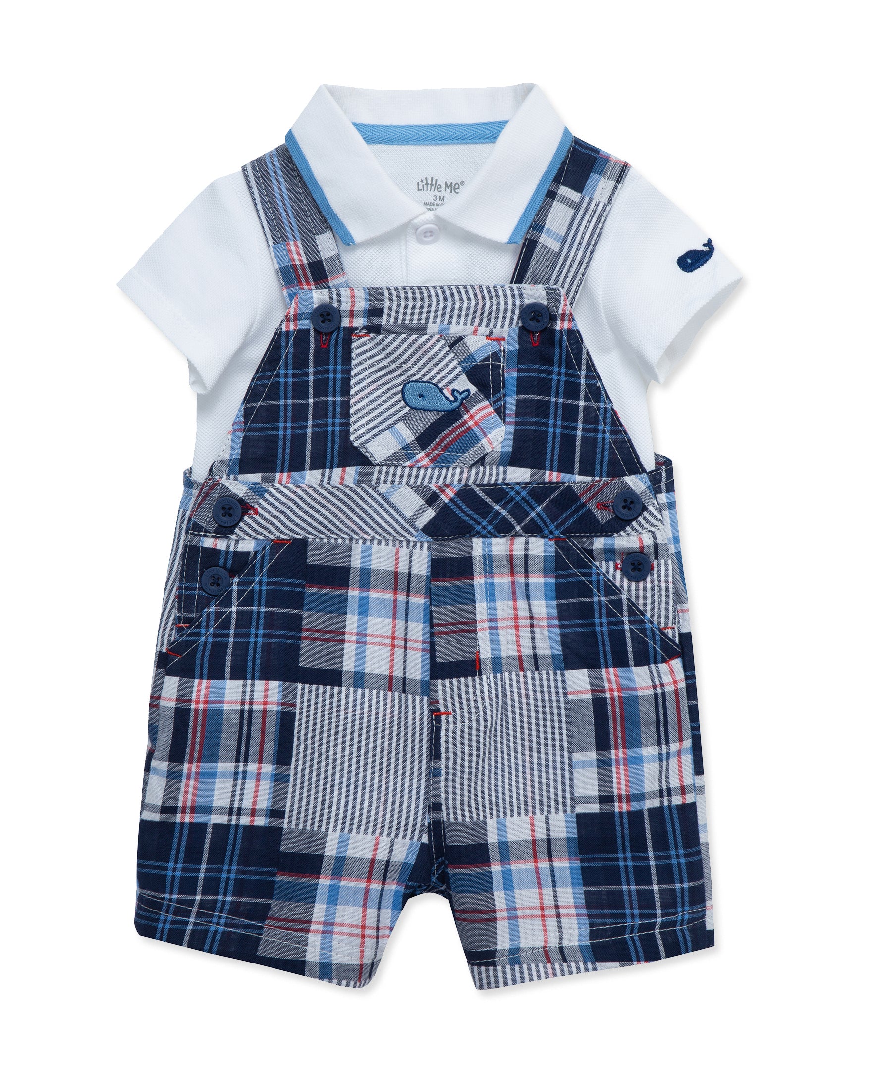 Patchwork Woven Shortall Set (12M-24M) - Little Me