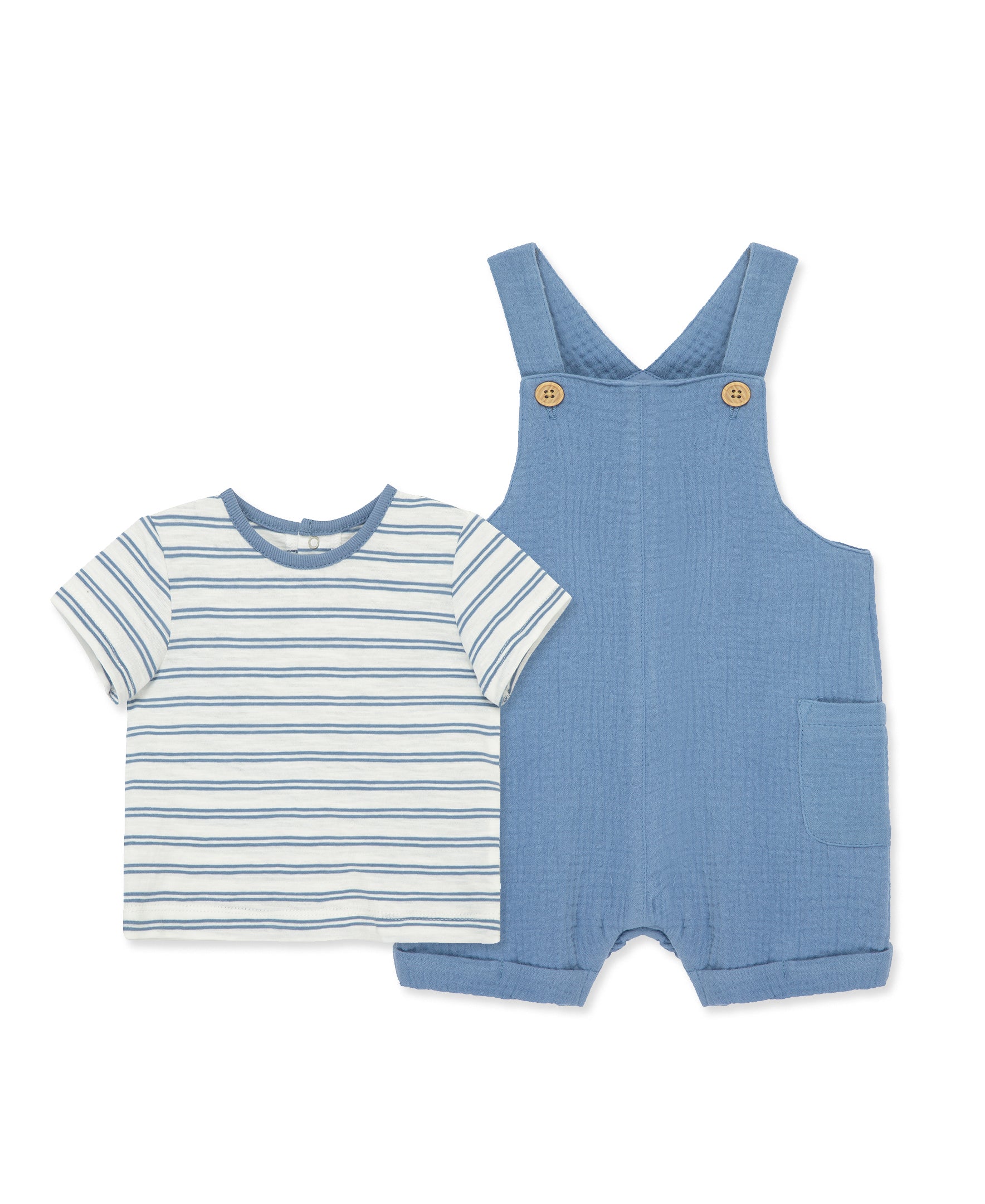 Solid Gauze Shortall Set - Little Me