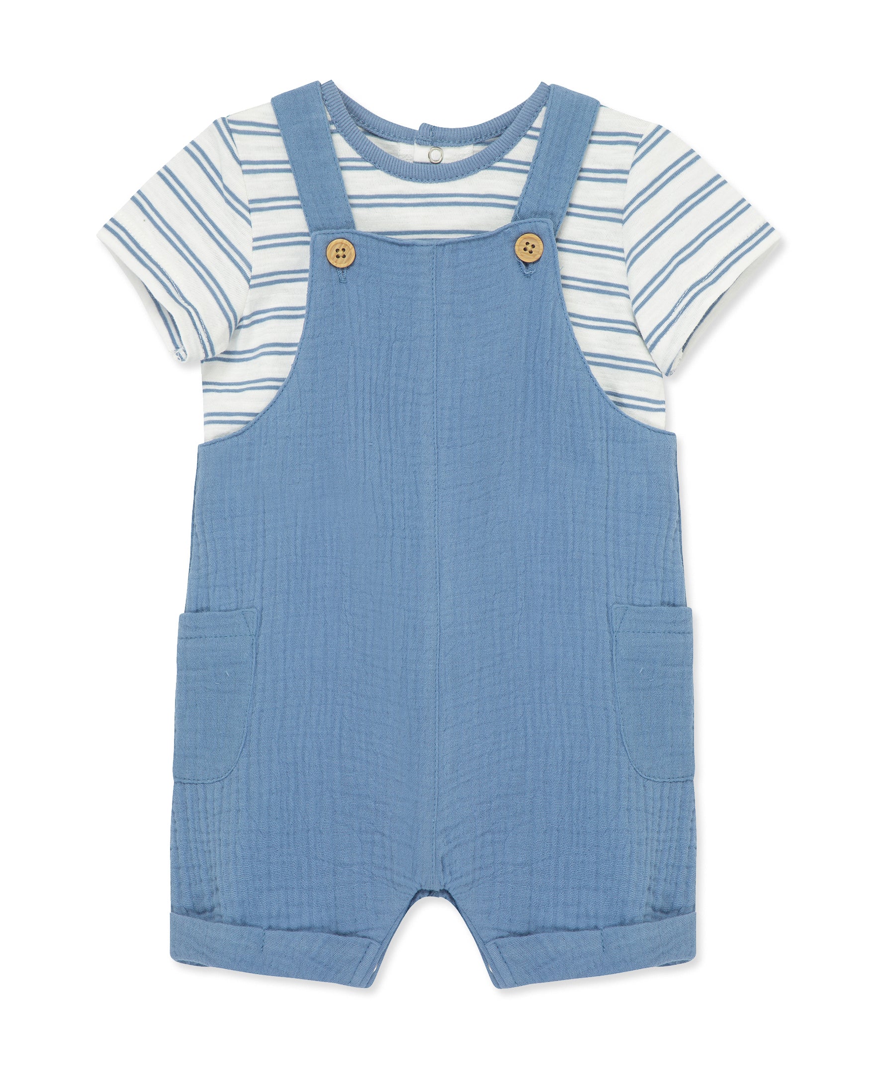 Solid Gauze Shortall Set - Little Me