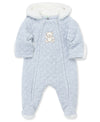Grey Bear Quilted Velour Pram - Little Me