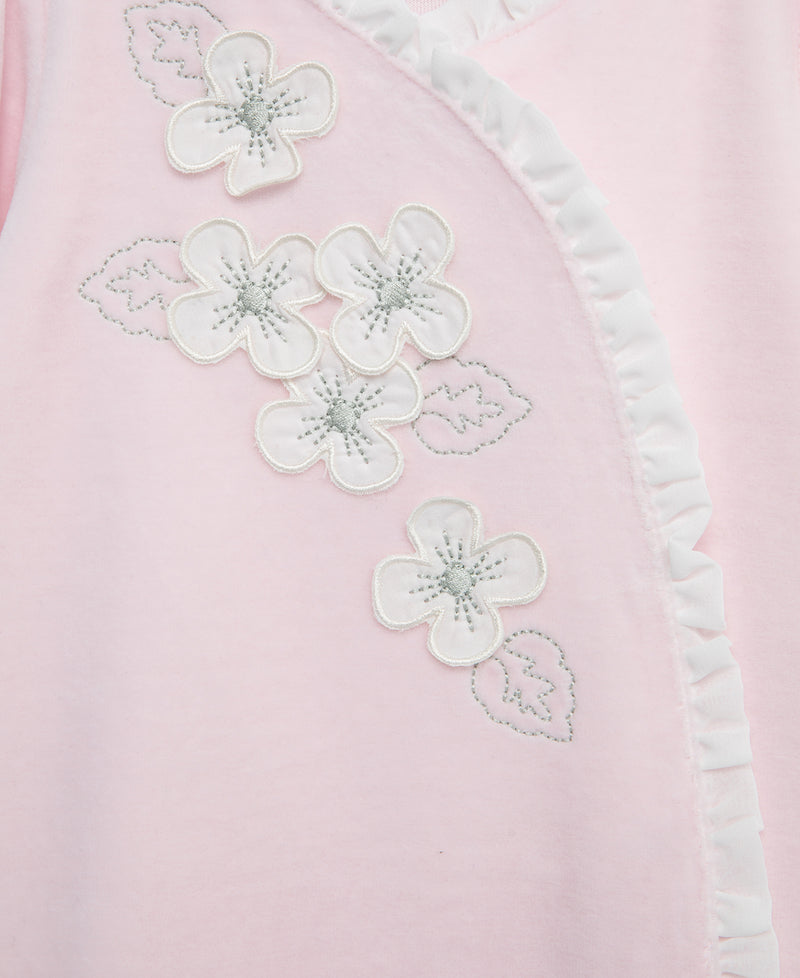 Flowers Velour Footie - Little Me
