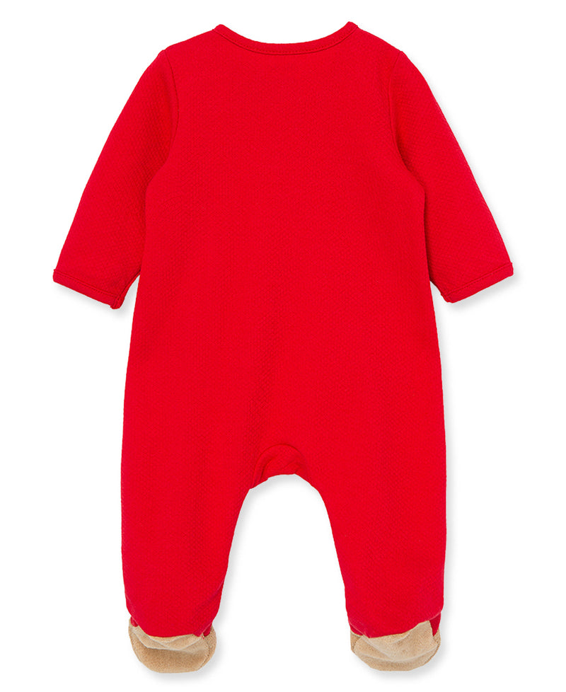 Holiday Bear Cotton Footie & Hat - Little Me
