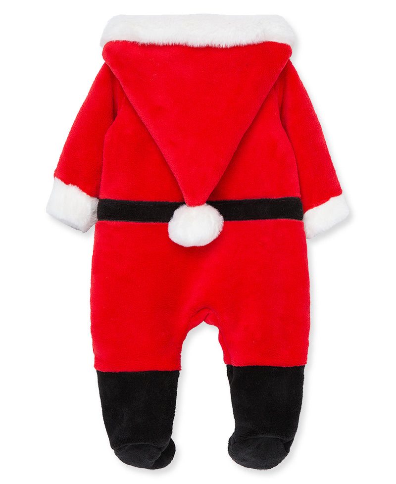Santa Minky Velour Footie - Little Me
