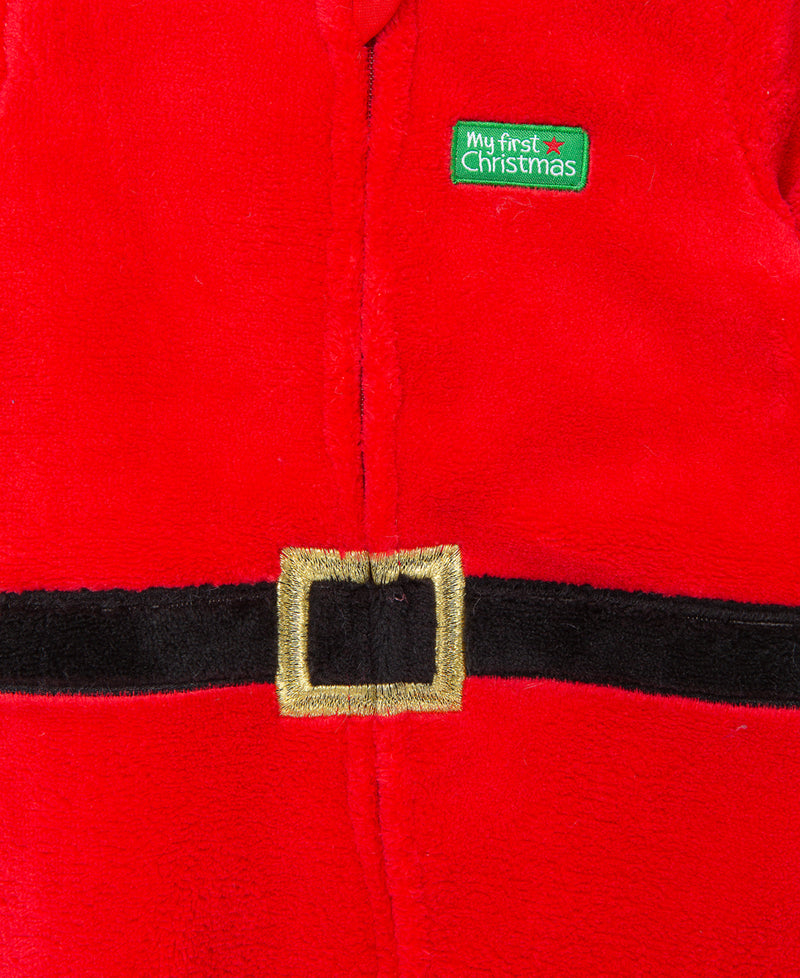 Santa Minky Velour Footie - Little Me
