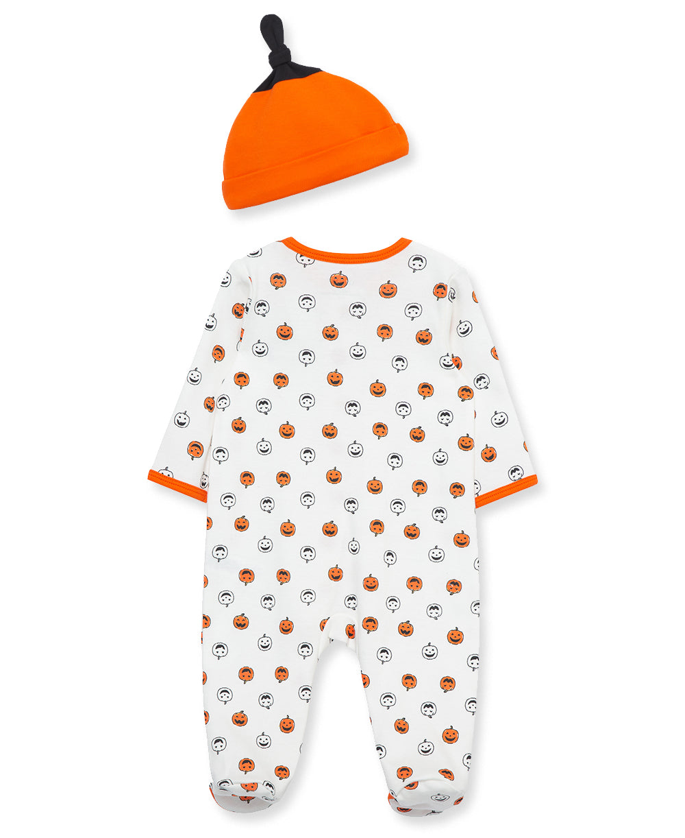 Pumpkin 2-Way-Zip Footie & Hat - Little Me