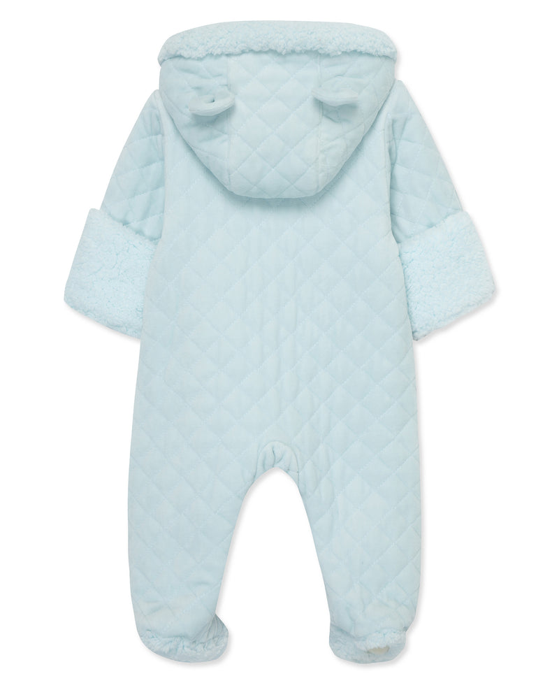 Blue Bear Quilted Velour Pram - Little Me