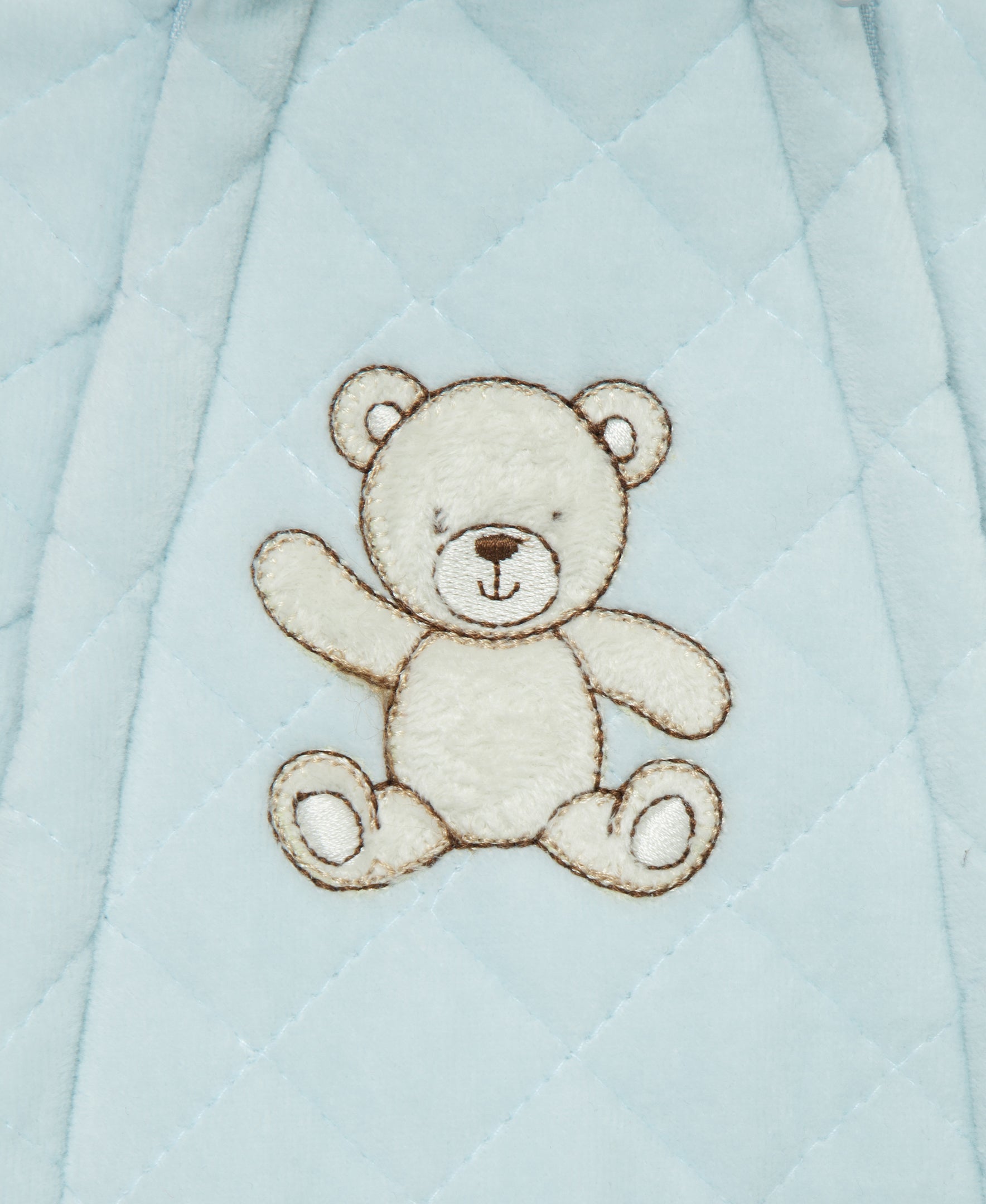 Blue Bear Quilted Velour Pram - Little Me